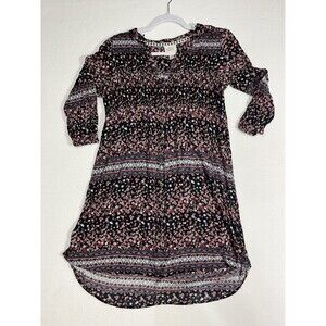 KNOX ROSE 3/4 Sleeve Dress Women’s Medium Blue/Floral Pattern ECU